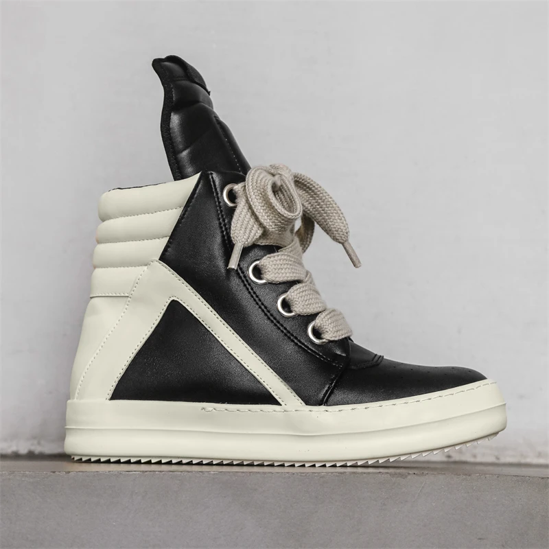 Street Fashion Male - รองเท้าผ้าใบลำลองผู้ชายสุดหรู สไตล์สตรีท รองเท้าบูทแฟชั่นผู้ชาย เพิ่มความสูง น้ำหนักเบา รองเท้ากีฬาลำลองผู้หญิง
