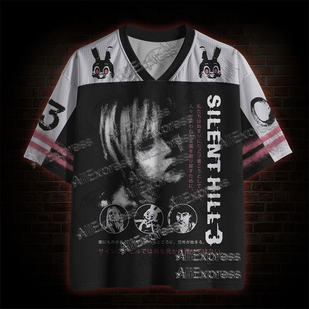 Street Fashion Clothes - เสื้อผ้ากีฬาตาข่ายแห้งเร็วแฟชั่นสตรีทขายดี เสื้อยืดคอวีระบายอากาศสำหรับผู้ใหญ่และเด็ก ซีรีส์ภาพยนตร์สยองขวัญ