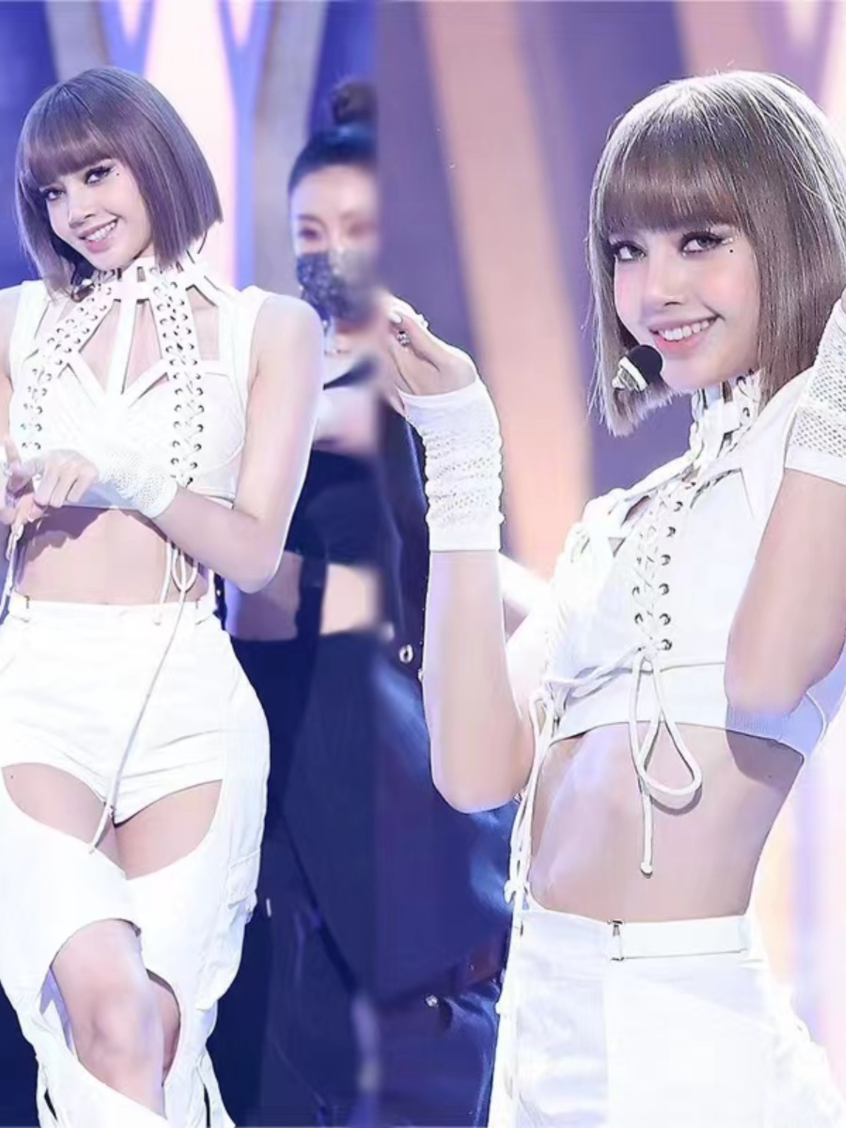 Street Fashion Korean - ชุดเต้นรำสำหรับวงหญิงรุ่นใหม่ แจ๊ส สตรีทแดนซ์ ลิซ่า ชุดแสดงบนเวที สไตล์เกาหลี