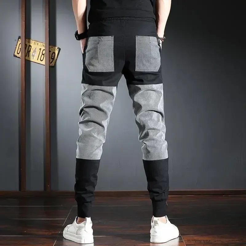 Street Fashion Korean - คุณภาพสูงสไตล์เกาหลีผู้ชายกางเกงผ้าฝ้าย Techwear หลวมกางเกงชาย Harajuku Baggy Casual