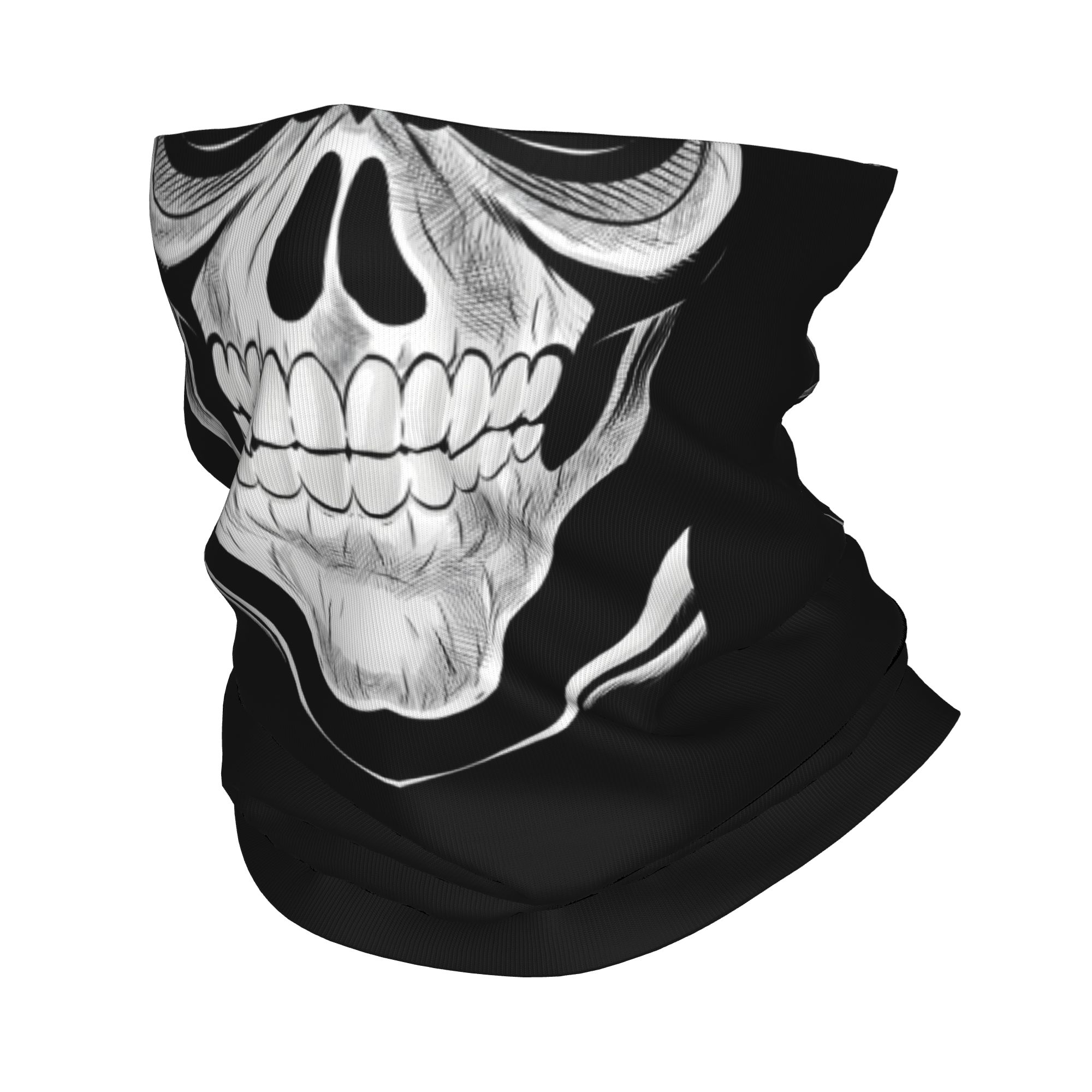 Balaclava Face Mask - ผ้าคลุมหน้าแบบไร้รอยต่อ ลายหัวกะโหลก สำหรับผู้ชายและผู้หญิง ป้องกันลม เหมาะสำหรับฤดูหนาว ใช้เล่นสกีได้