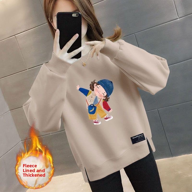เสื้อสเวตเชิ้ตผู้หญิงทรงหลวมโอ - Oversized Crewneck Fleece บทวิจารณ์และราคา