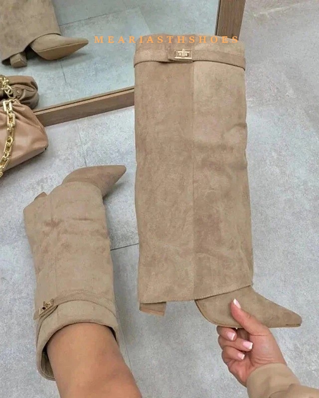 รองเท้าบูทส้นหนาทรงสูงถึงเข่า  - Street Fashion Winter 2025 บทวิจารณ์และราคา