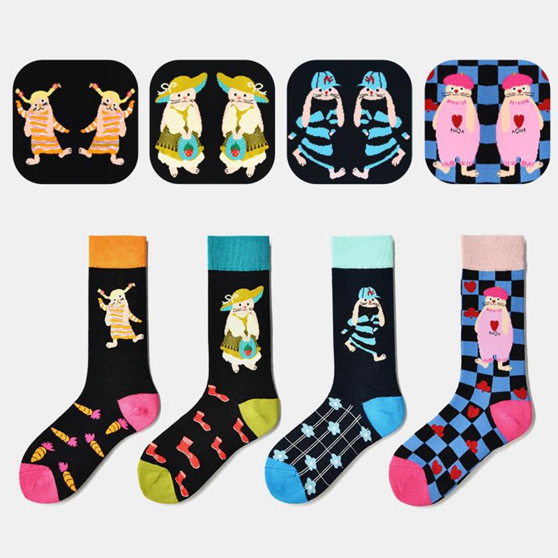 ถุงเท้าแฟชั่นของผู้หญิงหลากสีน - Street Fashion Youtube บทวิจารณ์และราคา