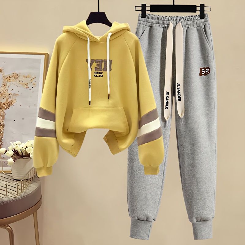 ชุดกีฬาสําหรับผู้หญิงในฤดูใบไม - Street Fashion Korean บทวิจารณ์และราคา