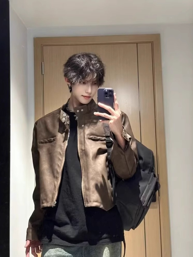 แจ็คเก็ตหนัง PU สไตล์เท่ห์แนวส - Street Fashion Japan Brand บทวิจารณ์และราคา