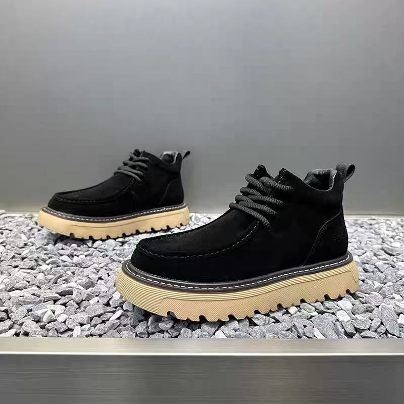 รองเท้าบูทผู้ชายแบบสวมพื้นหนา  - Street Fashion Winter 2025 บทวิจารณ์และราคา