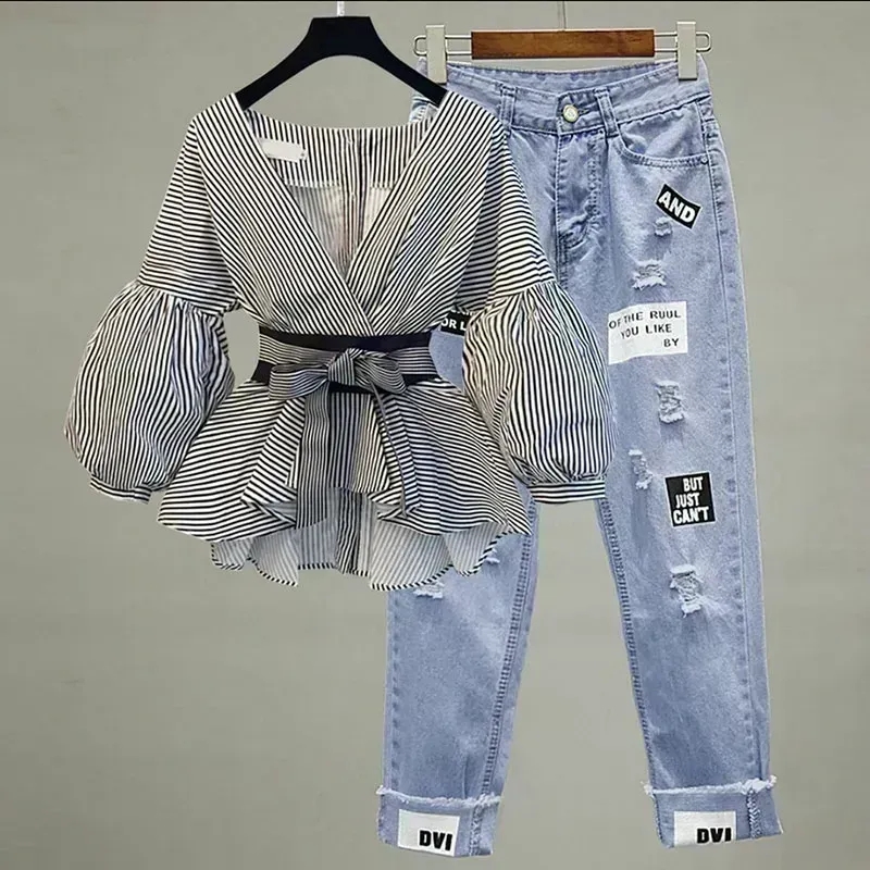 ผู้หญิงElegant Vคอลายโคมไฟแขนโ - Street Fashion Korean บทวิจารณ์และราคา