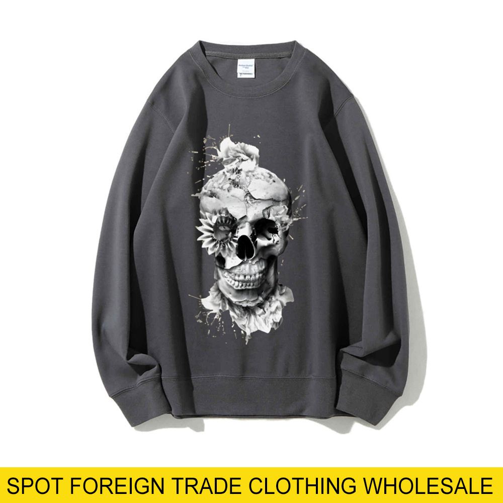 เสื้อสเวตเชิ้ตลายหัวกะโหลกทรงโ - Oversized Crewneck Fleece บทวิจารณ์และราคา