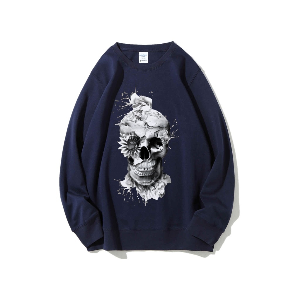 เสื้อสเวตเชิ้ตลายหัวกะโหลกทรงโ - Oversized Crewneck Fleece บทวิจารณ์และราคา