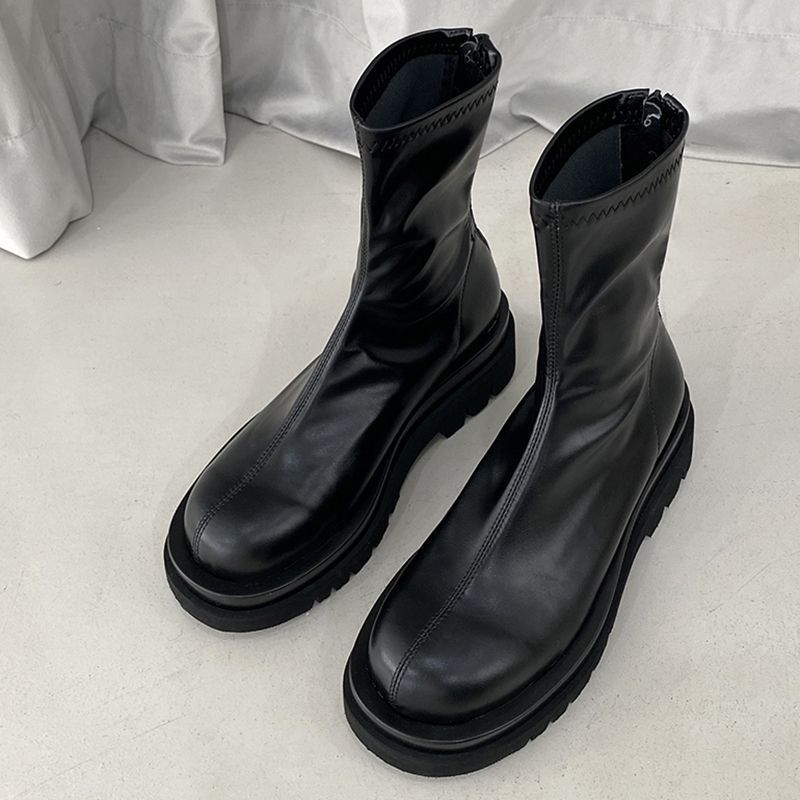 Chunkyส้นผู้หญิงรองเท้าสั้นแฟช - Street Fashion Winter 2025 บทวิจารณ์และราคา