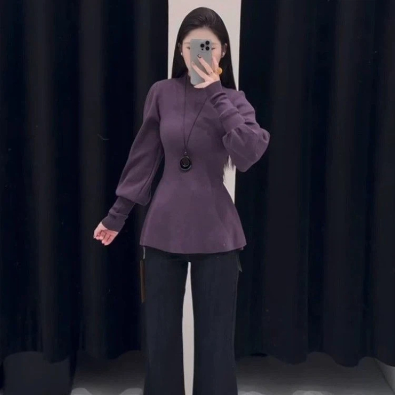 เสื้อสเวตเตอร์แขนยาวสไตล์เรียบ - Street Fashion Korean บทวิจารณ์และราคา
