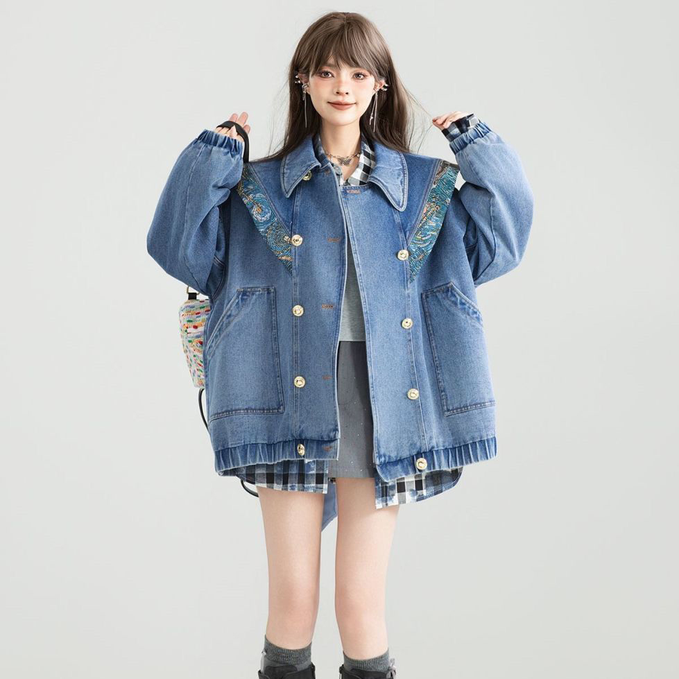 Vintage Denimแจ็คเก็ตOutwearผู - Street Fashion Winter 2025 บทวิจารณ์และราคา
