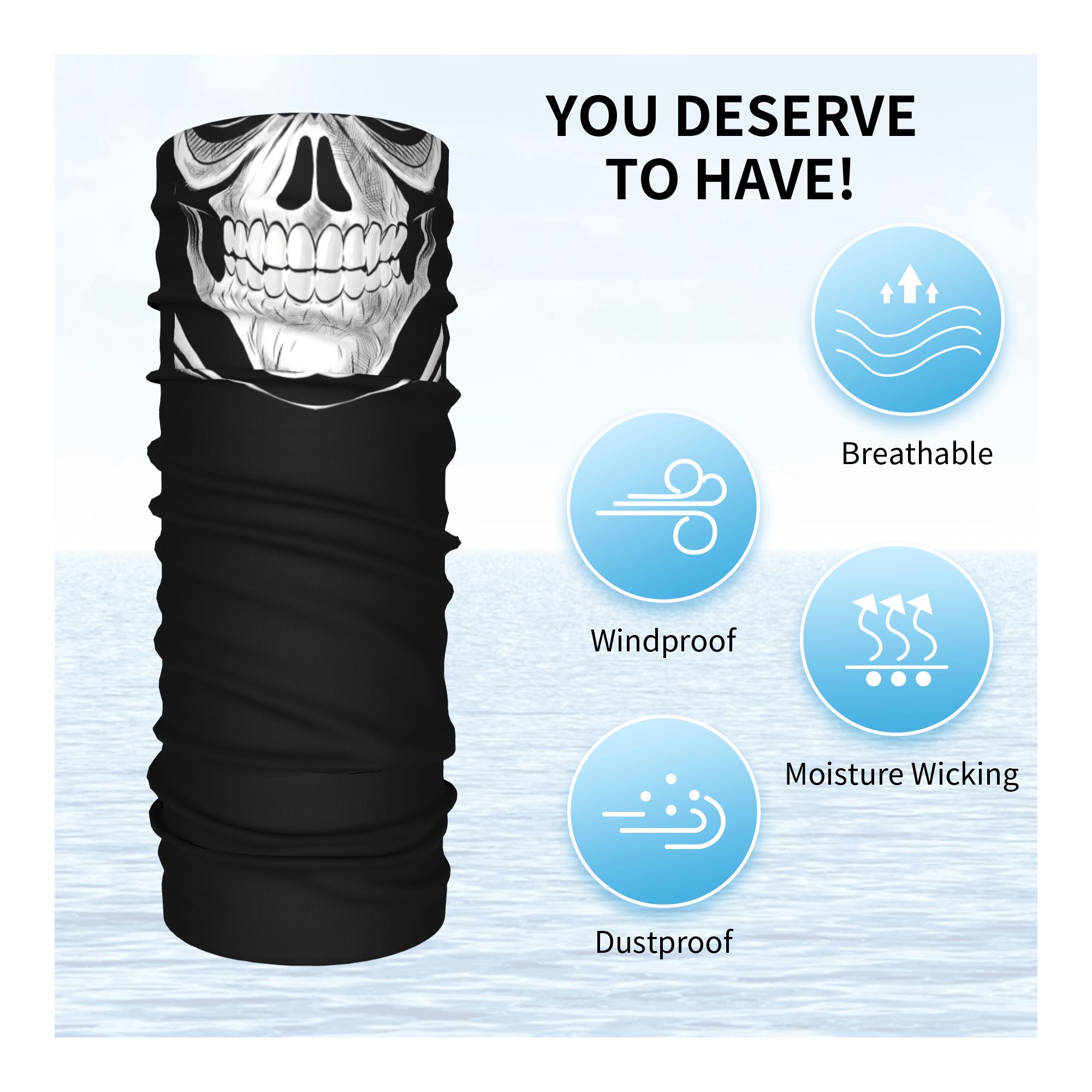 ผ้าคลุมหน้าแบบไร้รอยต่อ ลายหัว - Balaclava Face Mask บทวิจารณ์และราคา