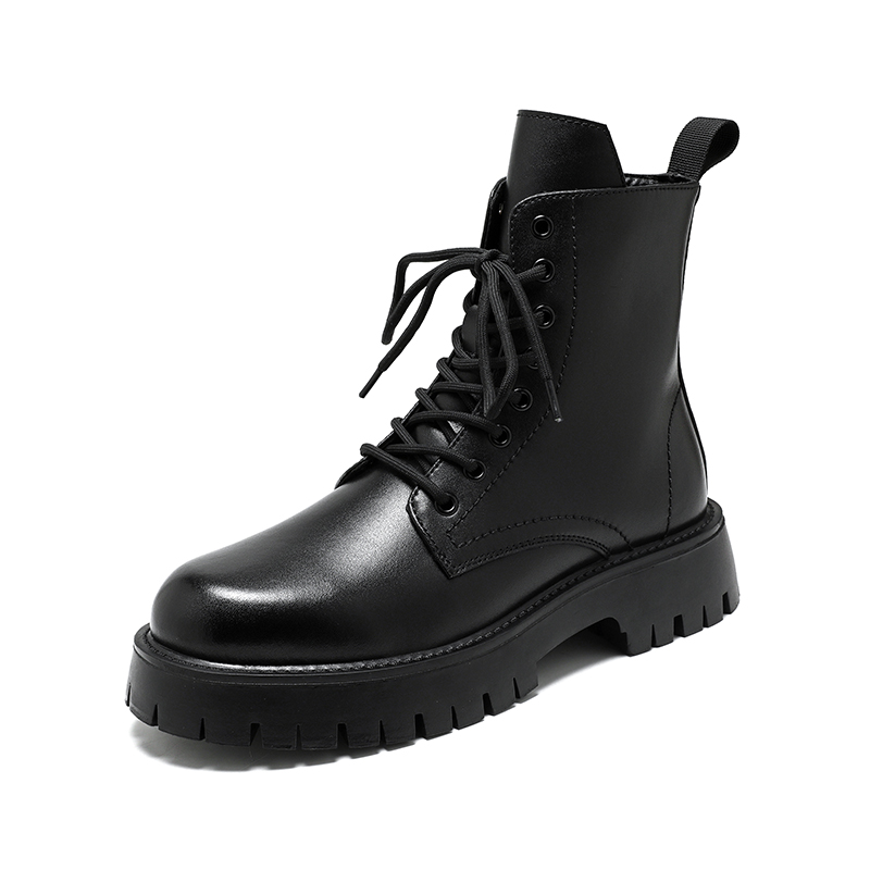 รองเท้าบูทหนังแท้แฟชั่นหรูสำหร - Street Fashion Male บทวิจารณ์และราคา