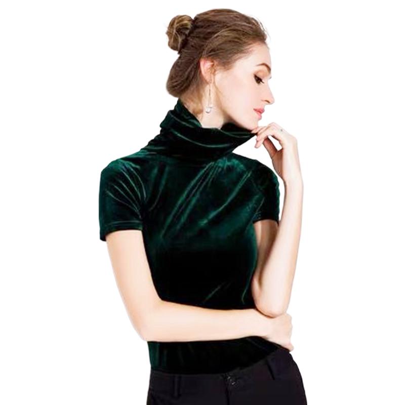 เสื้อเชิ้ตกำมะหยี่แขนสั้นคอเต่ - Street Fashion Korean บทวิจารณ์และราคา