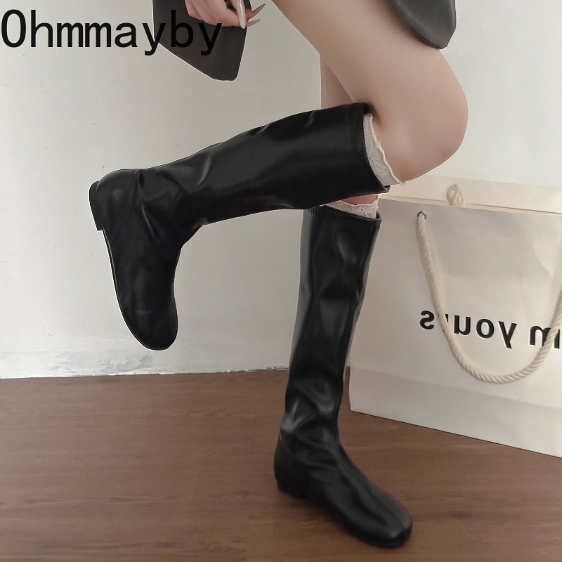 รองเท้ารองเท้าบูทยาวถึงเข่าแฟช - Street Fashion Korean บทวิจารณ์และราคา