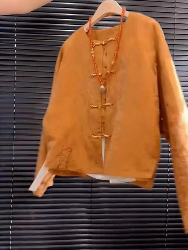 เสื้อซงจินปักลายดอกไม้สีส้มผ้า - Street Fashion Youtube บทวิจารณ์และราคา