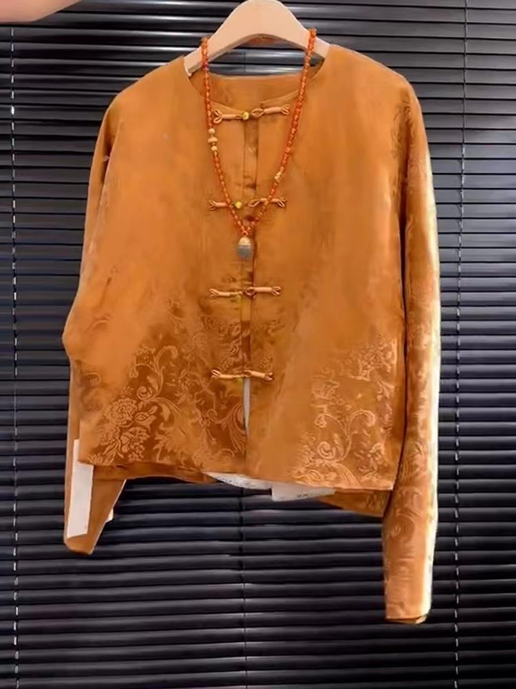 เสื้อซงจินปักลายดอกไม้สีส้มผ้า - Street Fashion Youtube บทวิจารณ์และราคา