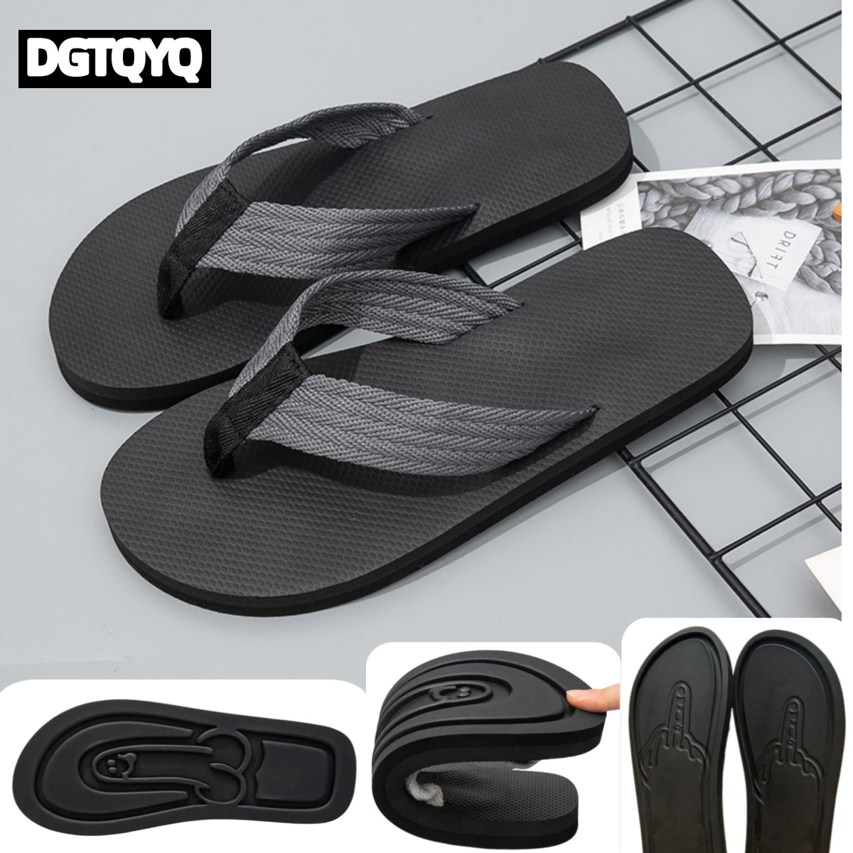 รองเท้าแตะชายหาดลายตลกสำหรับผู - Street Fashion Male บทวิจารณ์และราคา